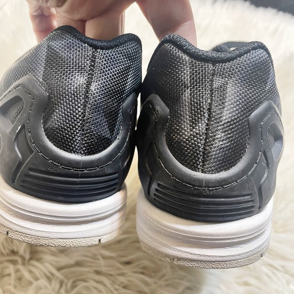 adidas Originals ZX Flux Sneakers in Black Print White Men's Size 6.5 - Picture 9 of 11